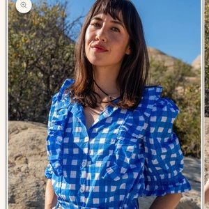 SZ Blockprints Hartley Top London Blue Size L